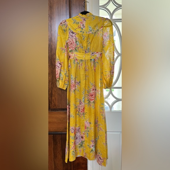 NWT Zimmermann Zinnia Dress – Yellow Floral Midi – Size 0P - Picture 6 of 8